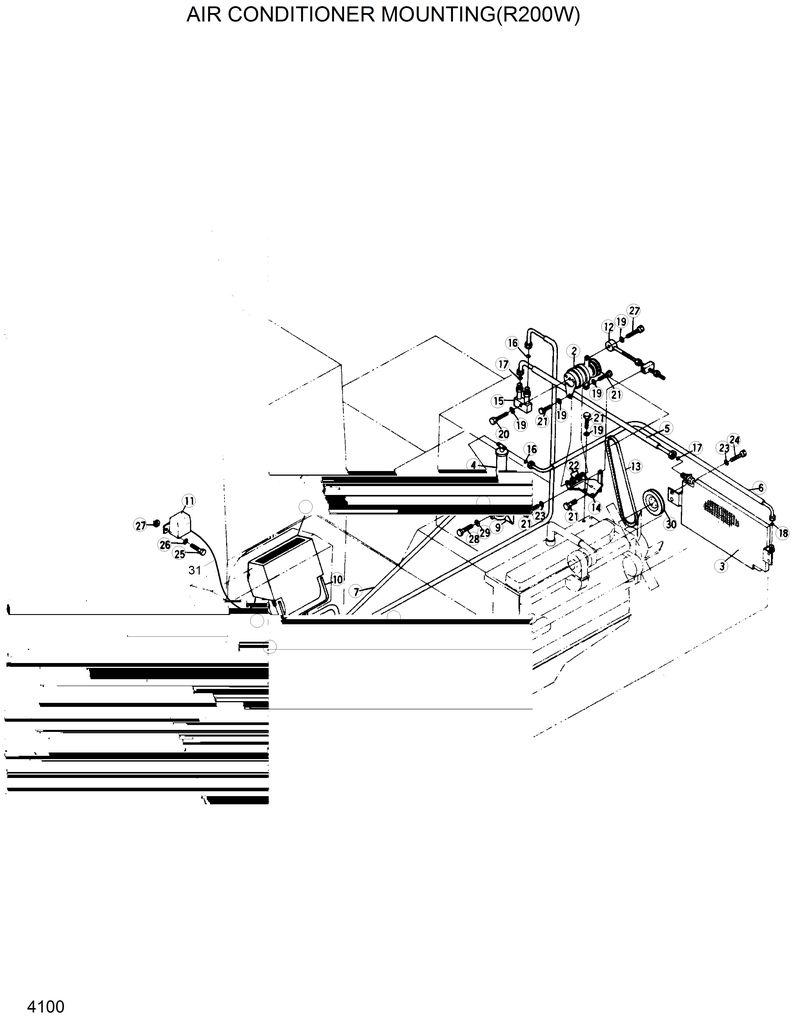 Схема запчастей Hyundai R200W2 - AIR CONDITIONER MOUNTING(R200W) 