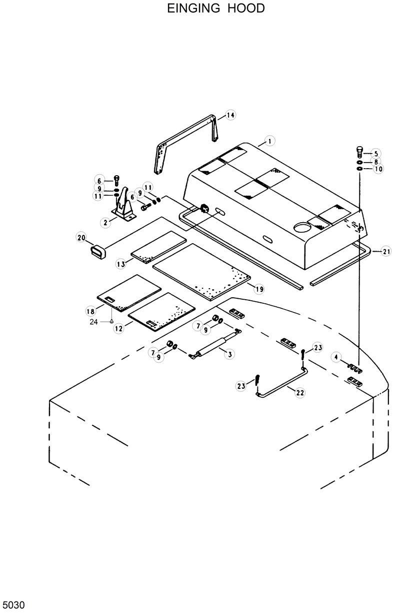 Схема запчастей Hyundai R200W2 - ENGINE HOOD 