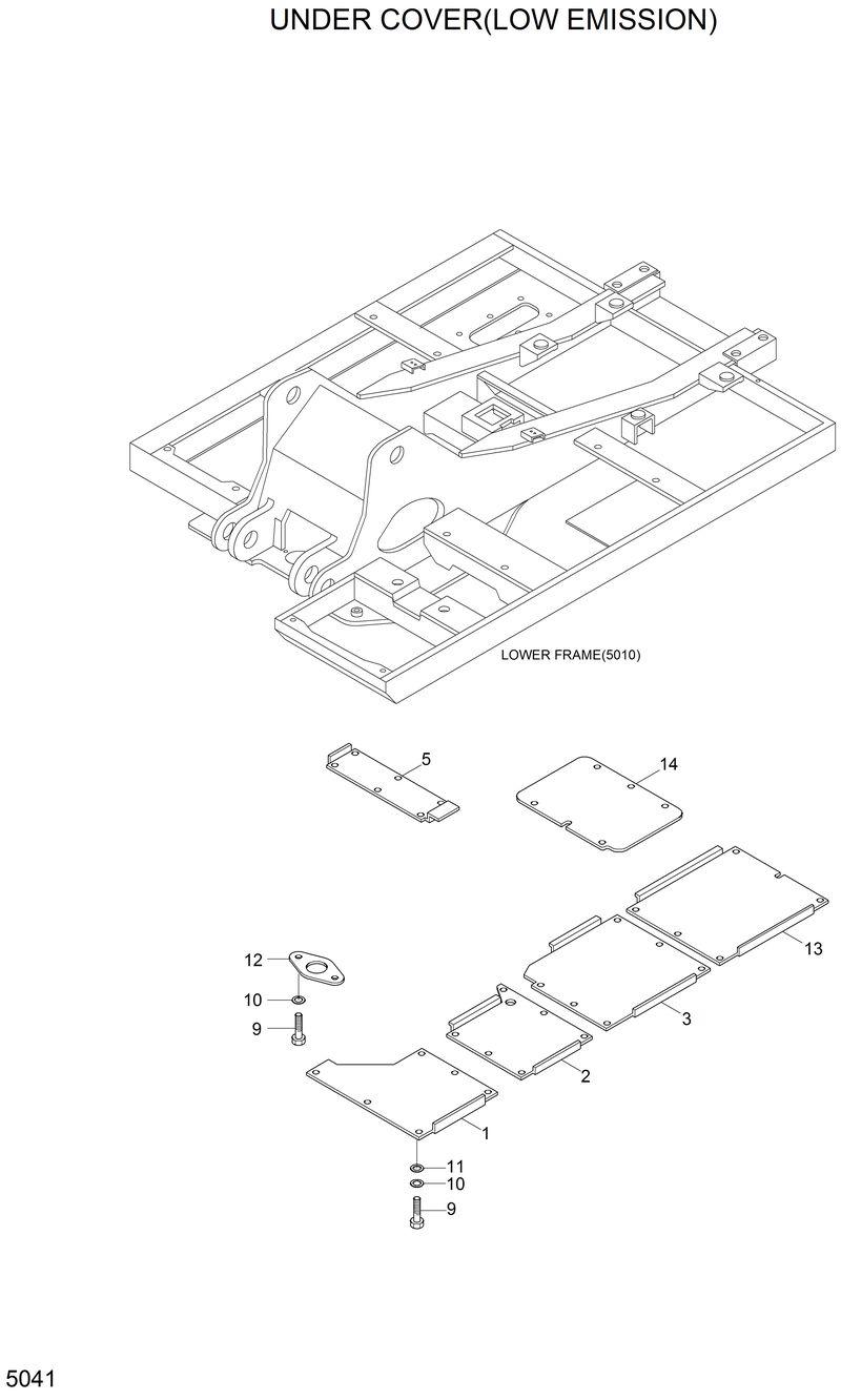 Схема запчастей Hyundai R200W2 - UNDER COVER(LOW EMISSION) 