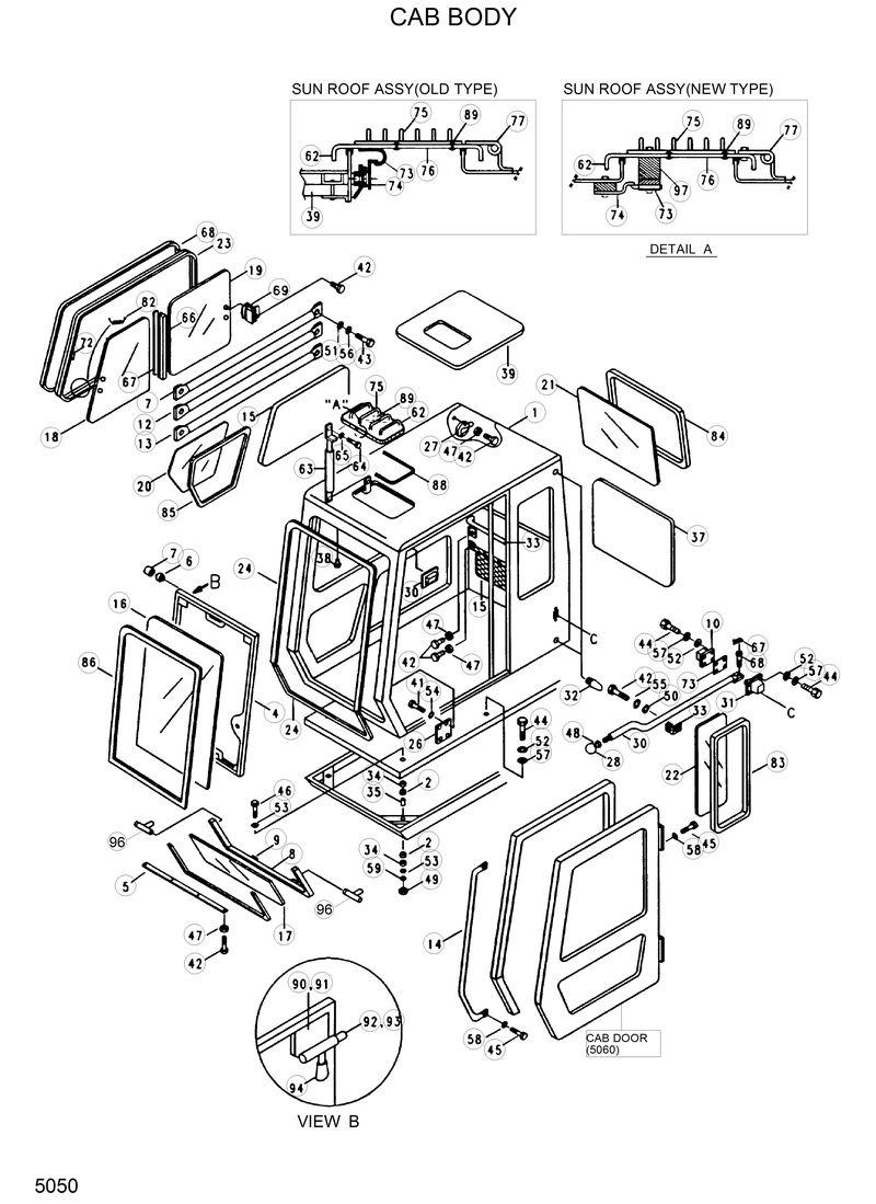 Схема запчастей Hyundai R200W2 - CAB BODY 