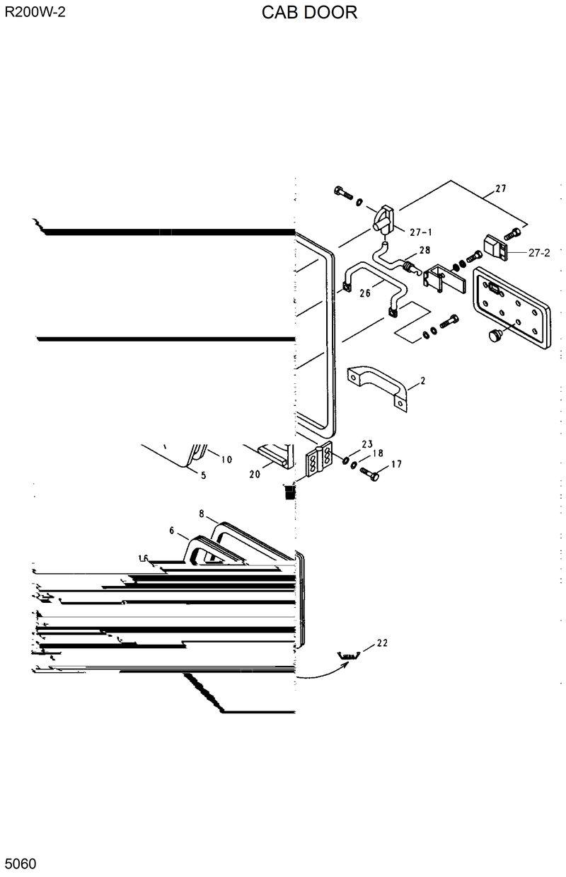 Схема запчастей Hyundai R200W2 - CAB DOOR 