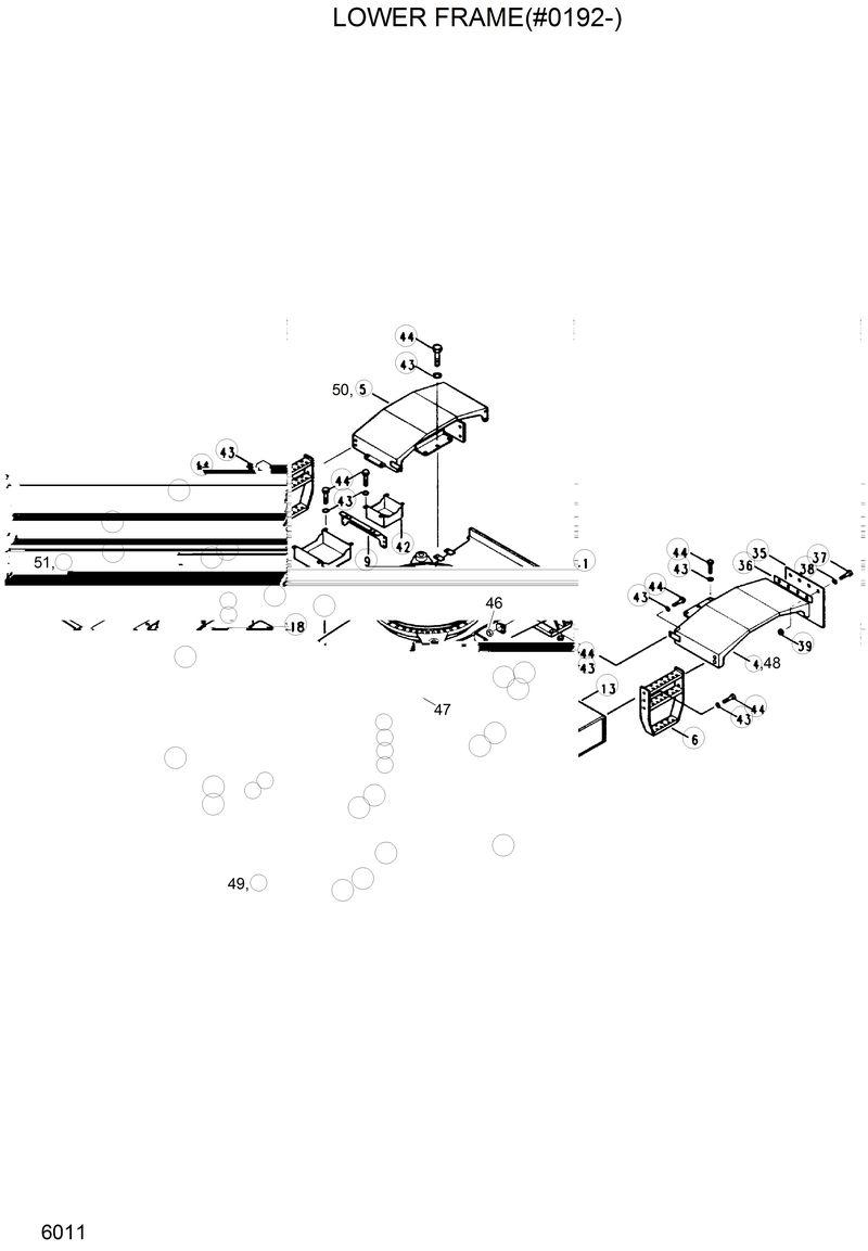 Схема запчастей Hyundai R200W2 - LOWER FRAME(#0192-) 