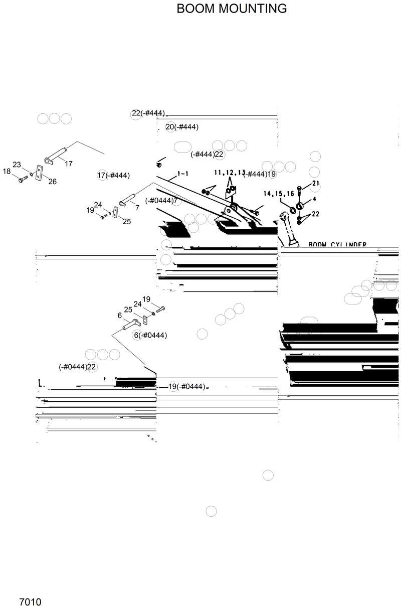 Схема запчастей Hyundai R200W2 - BOOM MOUNTING 