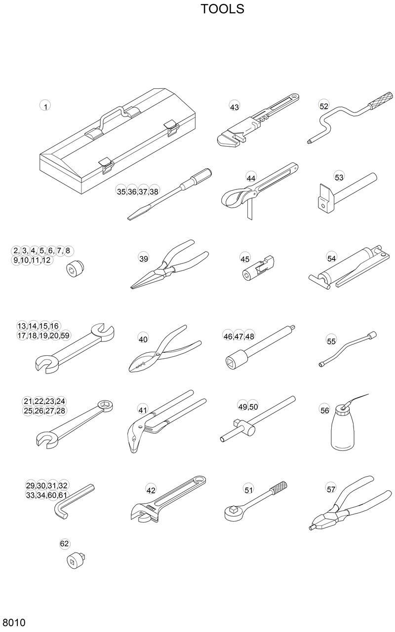 Схема запчастей Hyundai R200W2 - TOOLS 