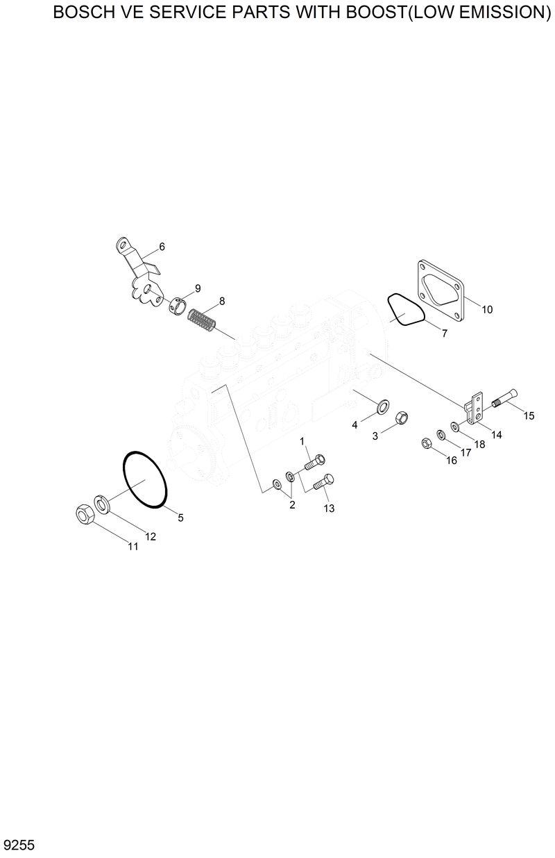 Схема запчастей Hyundai R200W2 - BOSCH VE S/PARTS WITH BOOST(L/EMISSION) 