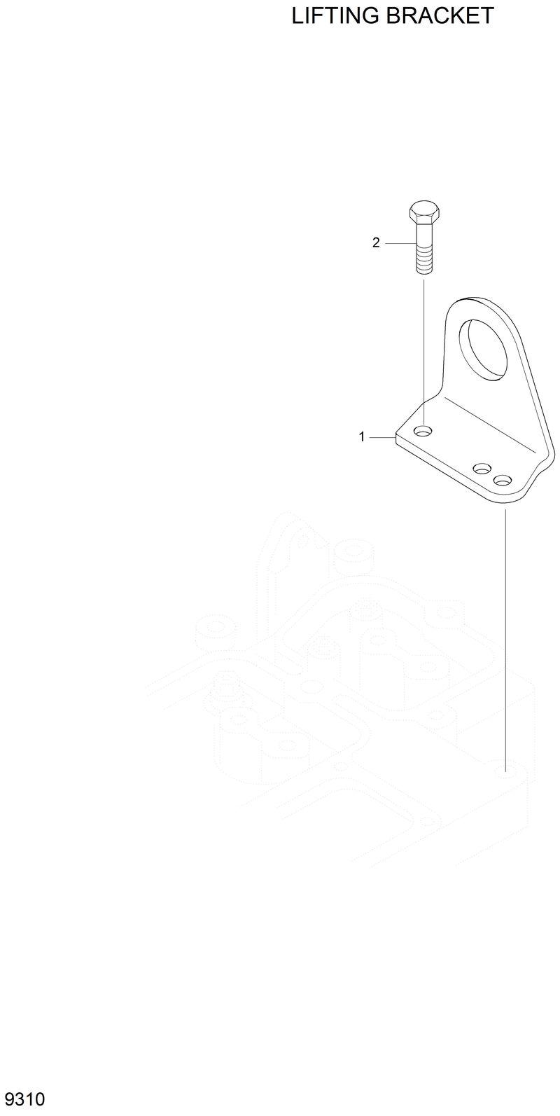 Схема запчастей Hyundai R200W2 - LIFTING BRACKET 