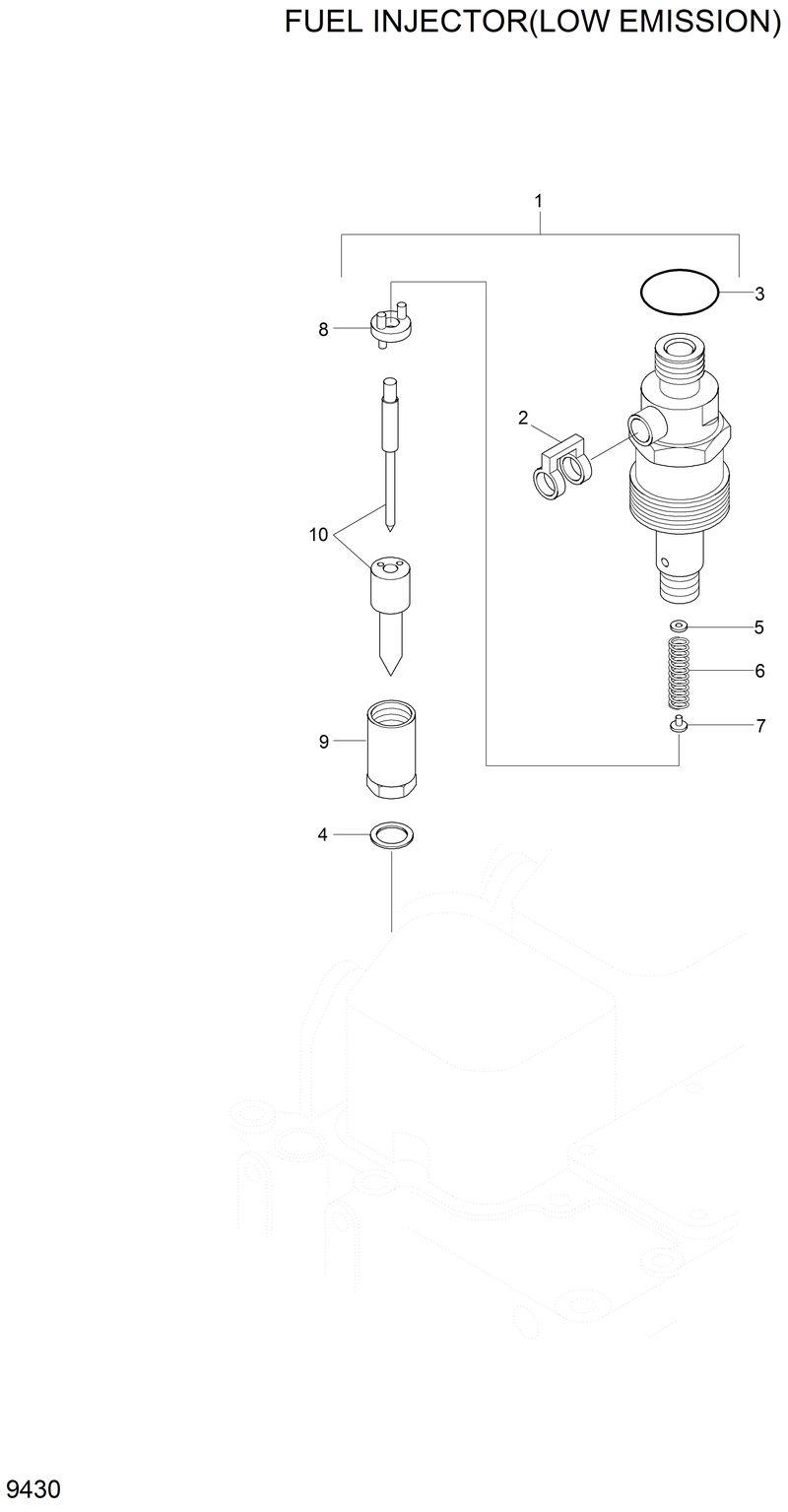 Схема запчастей Hyundai R200W2 - FUEL INJECTOR(LOW EMISSION) 