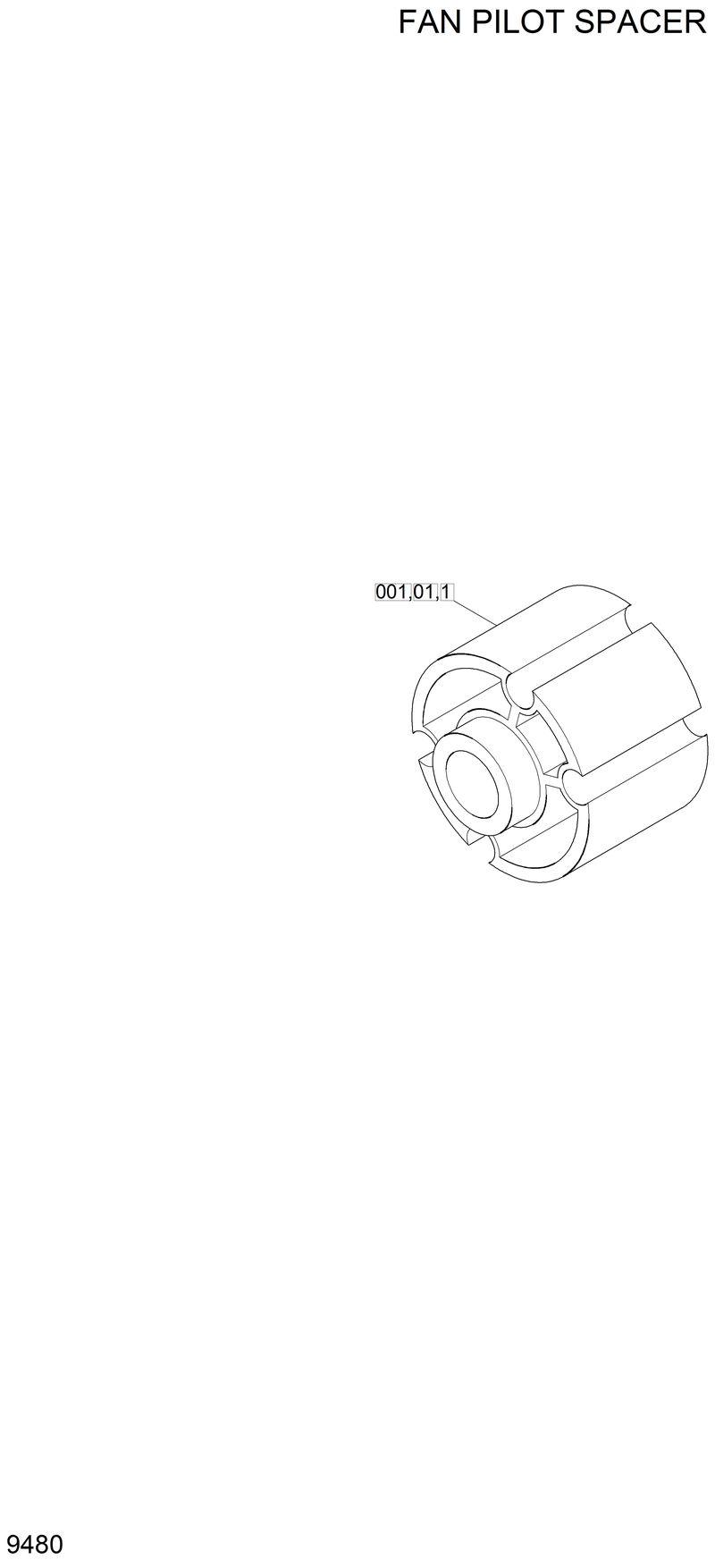 Схема запчастей Hyundai R200W2 - FAN PILOT SPACER 