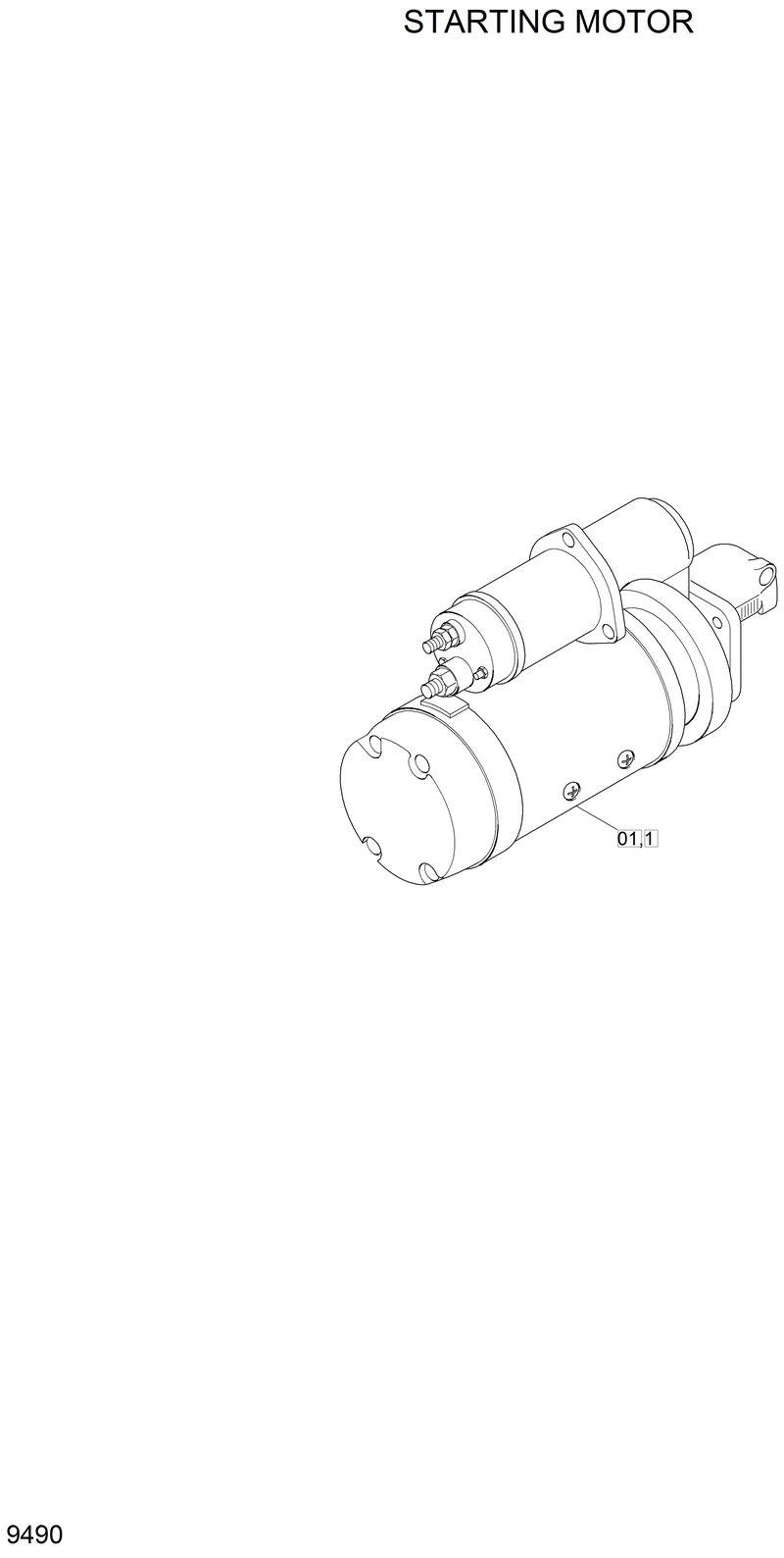 Схема запчастей Hyundai R200W2 - STARTING MOTOR 