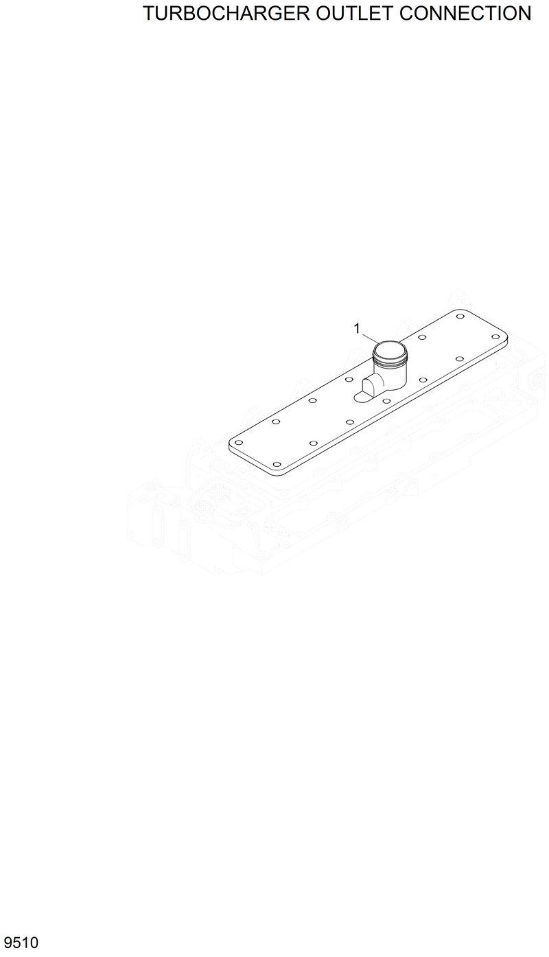 Схема запчастей Hyundai R200W2 - TURBOCHARGER OUTLET CONNECTION 