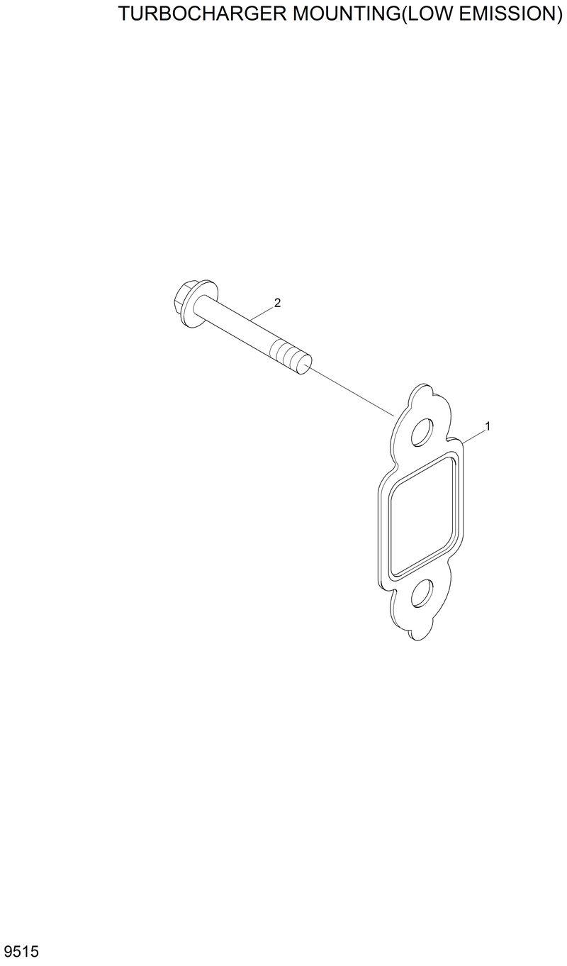 Схема запчастей Hyundai R200W2 - TURBOCHARGER MOUNTING(LOW EMISSION) 