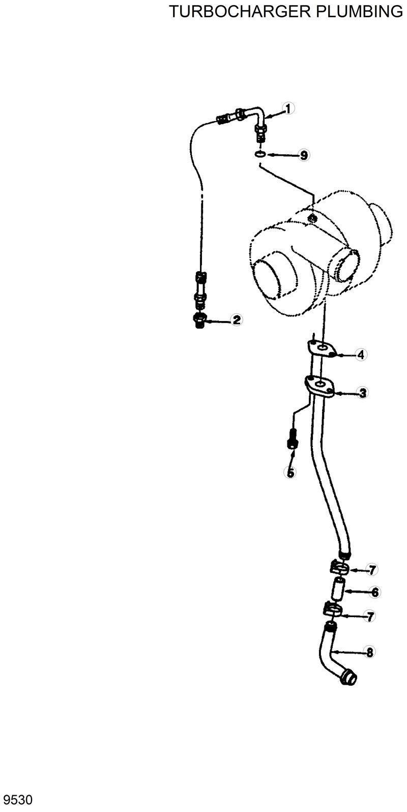 Схема запчастей Hyundai R200W2 - TURBOCHARGER PLUMBING 