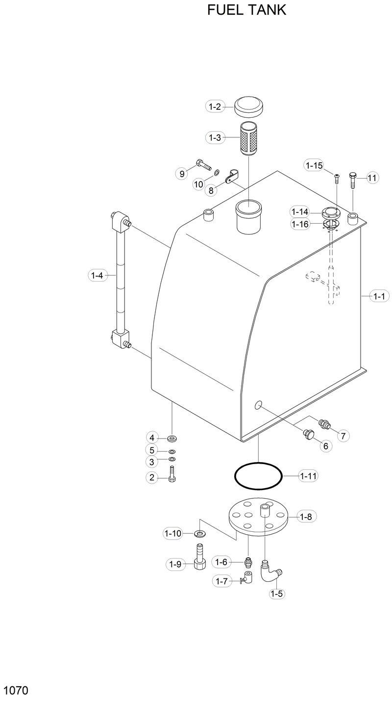 Схема запчастей Hyundai 33HDLL - FUEL TANK 