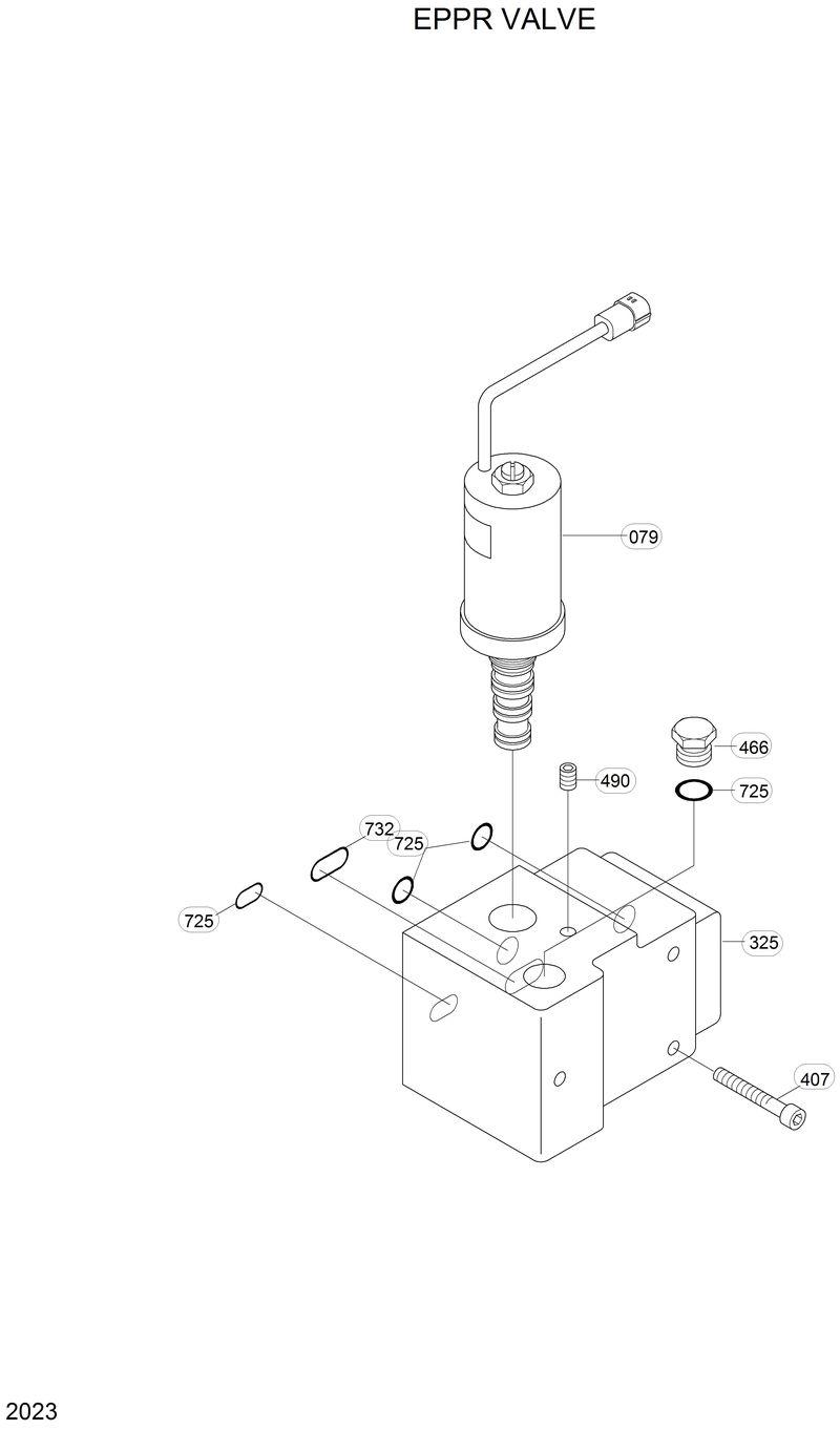 Схема запчастей Hyundai 33HDLL - EPPR VALVE CASING AS/3) 