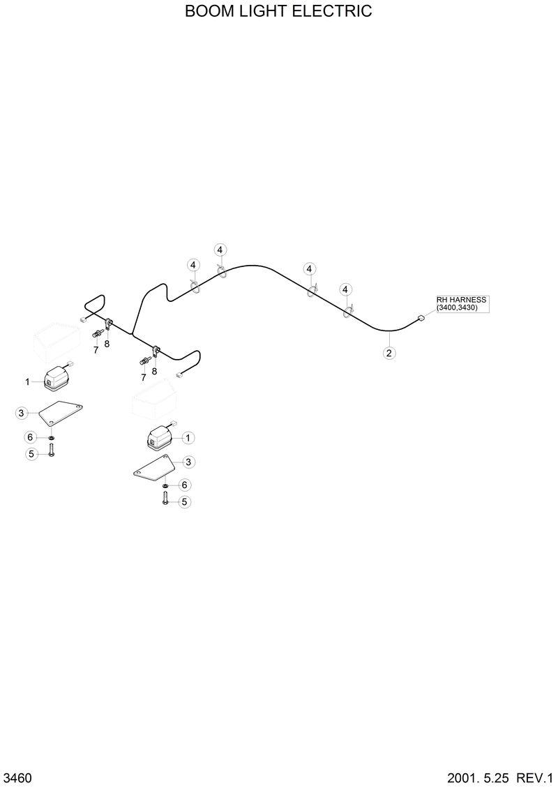 Схема запчастей Hyundai 33HDLL - BOOM LIGHT ELECTRIC 