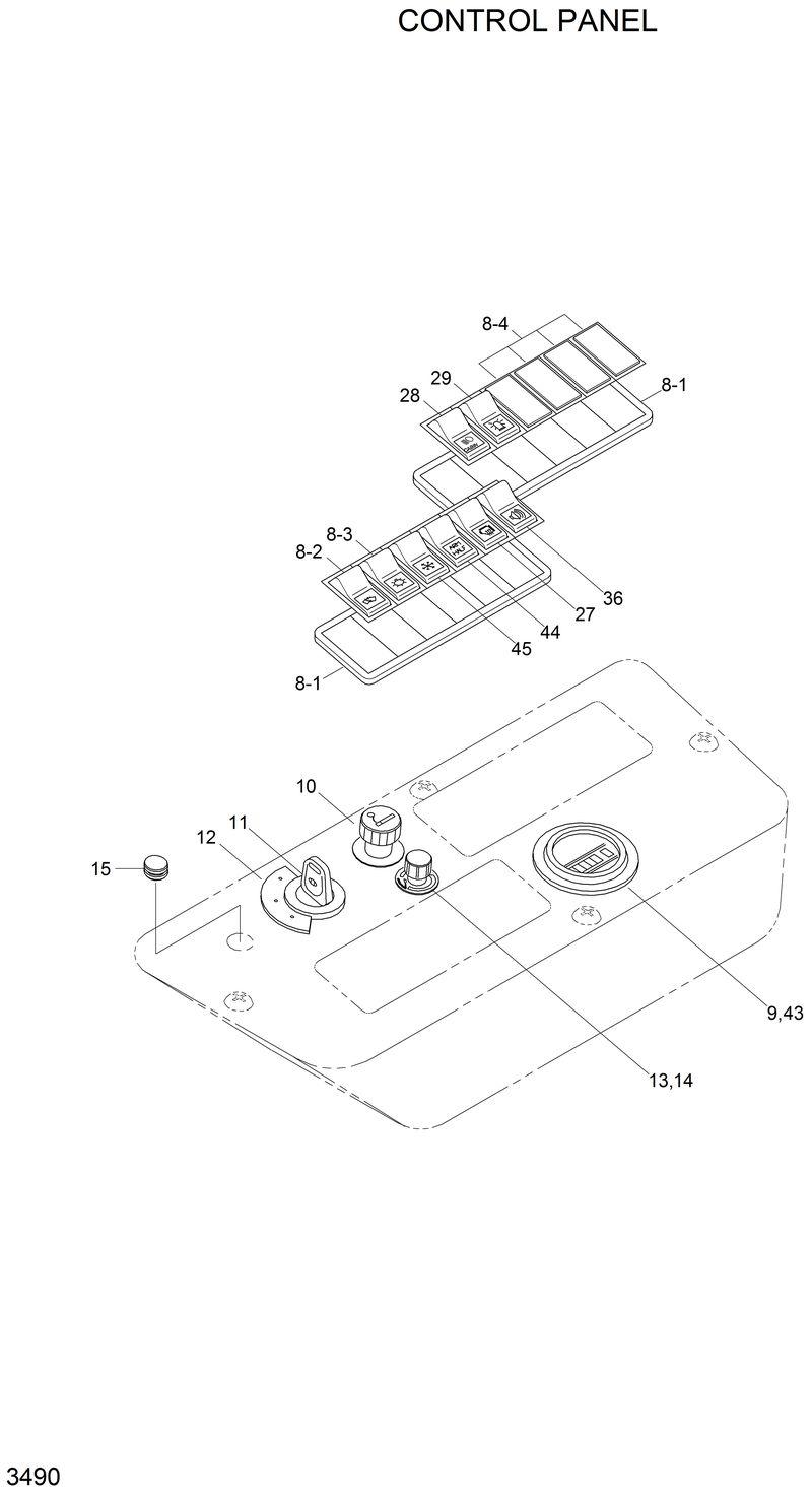 Схема запчастей Hyundai 33HDLL - CONTROL PANEL 