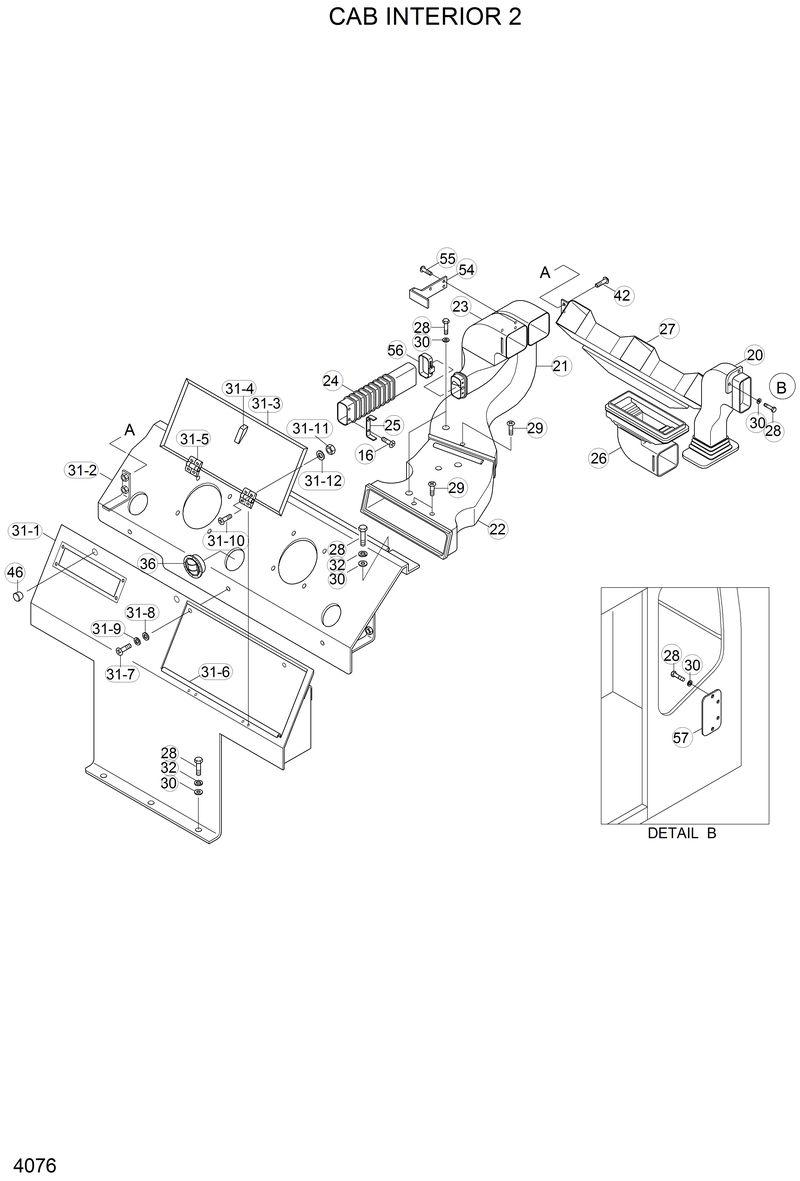 Схема запчастей Hyundai 33HDLL - CAB INTERIOR 2 