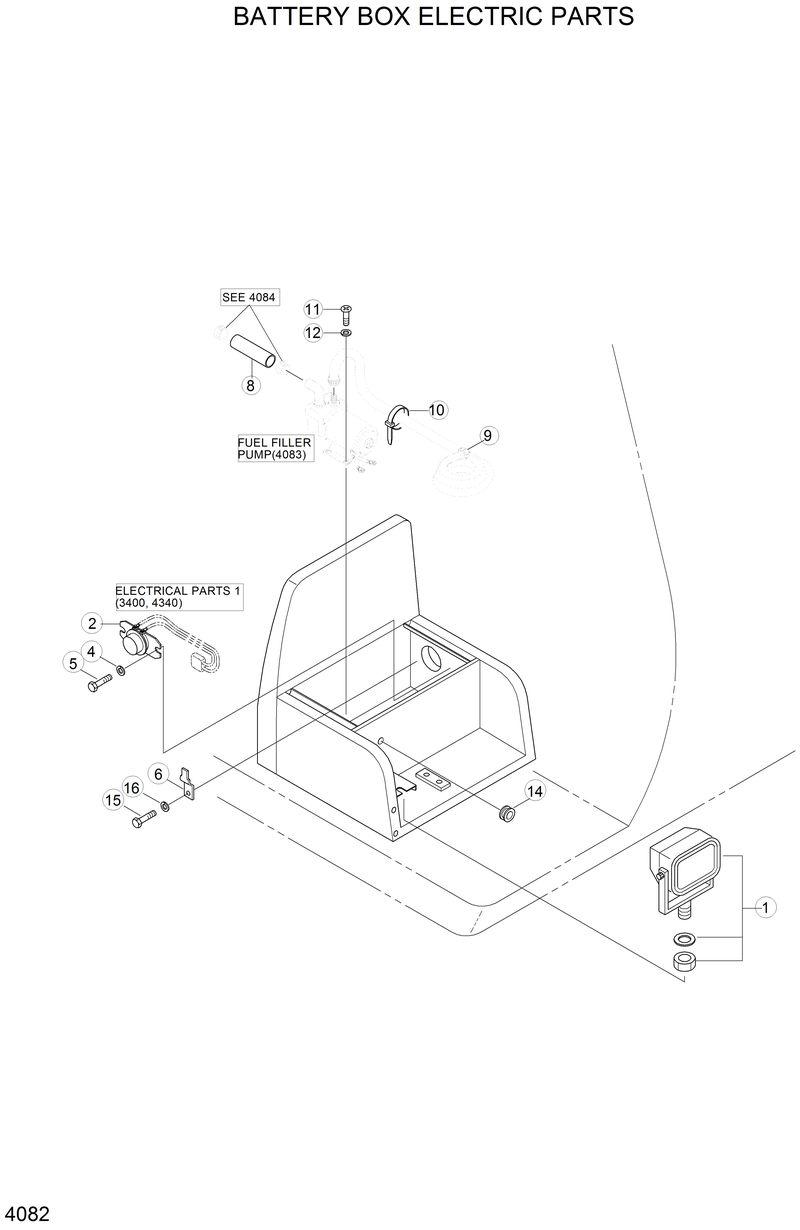 Схема запчастей Hyundai 33HDLL - BATTERY BOX ELECTRIC PARTS 