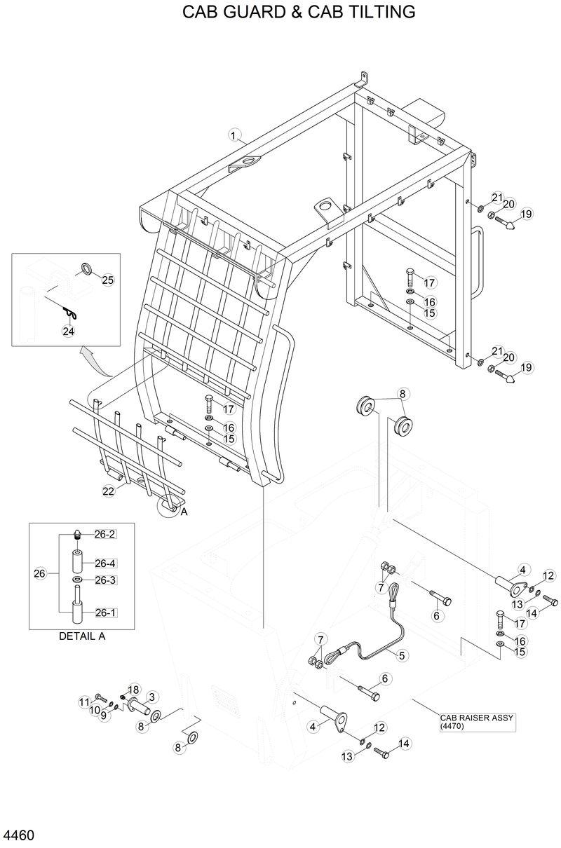 Схема запчастей Hyundai 33HDLL - CAB GUARD &amp; CAB TILTING 