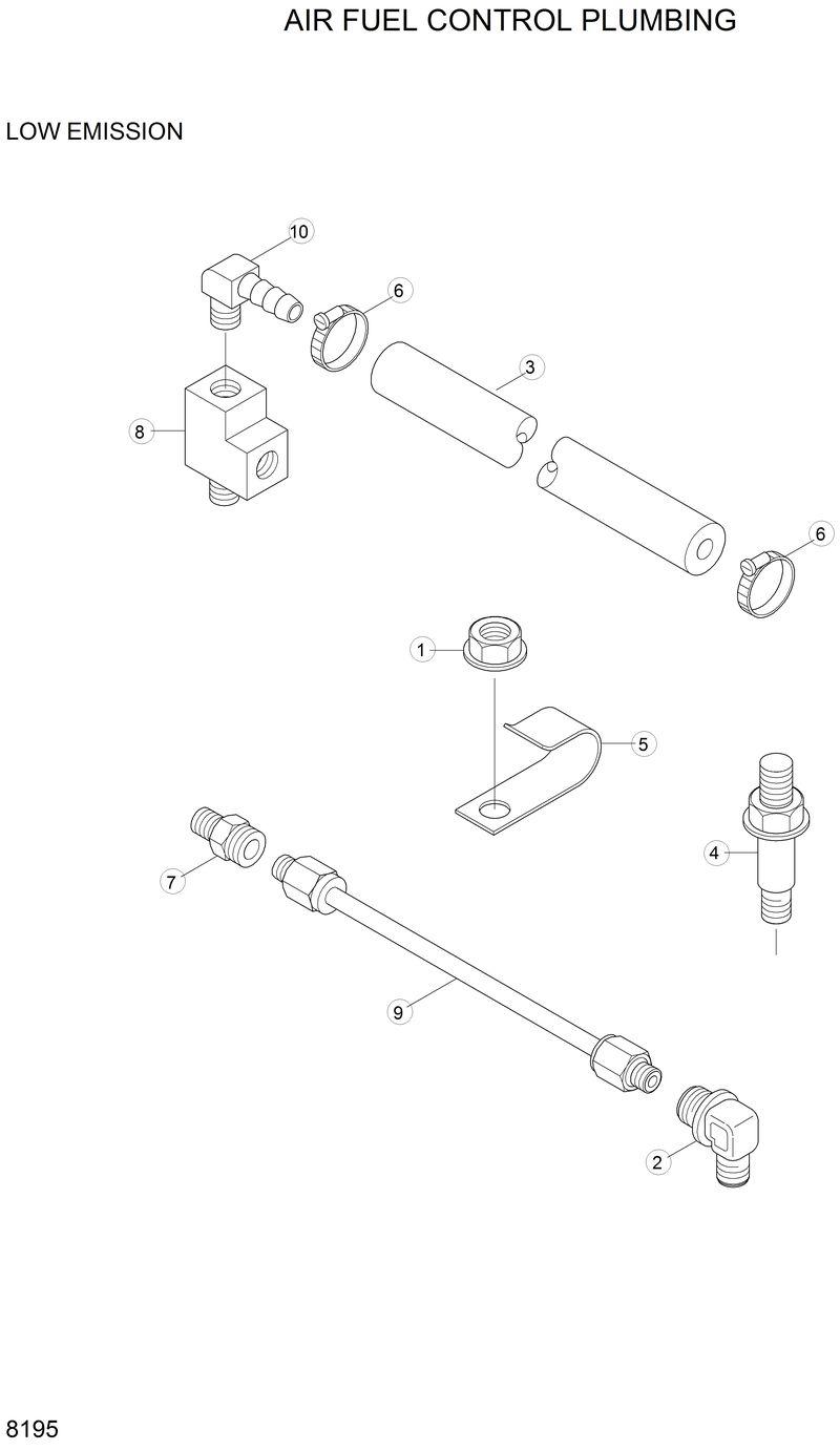 Схема запчастей Hyundai 33HDLL - AIR FUEL CONTROL PLUMBING 