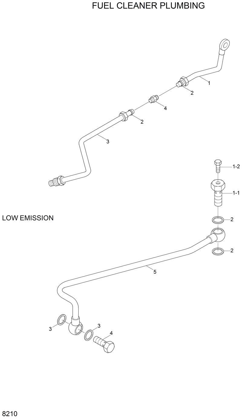 Схема запчастей Hyundai 33HDLL - FUEL CLEANER PLUMBING 