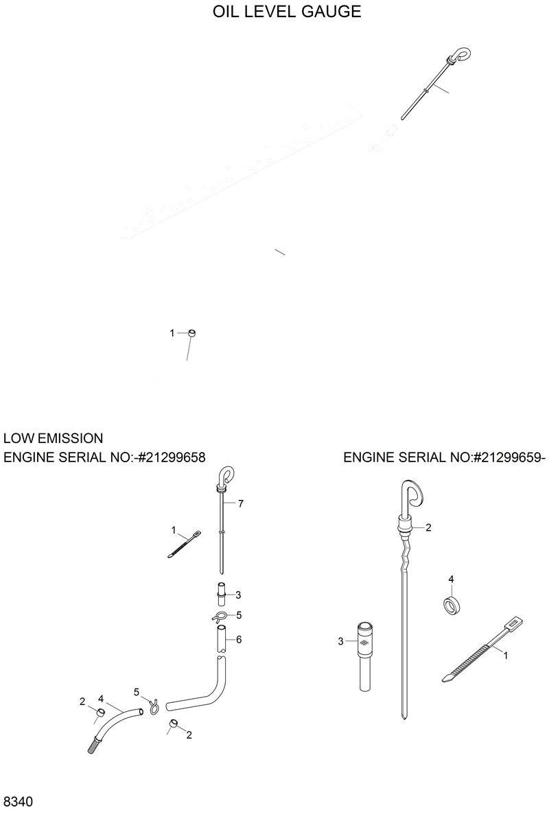 Схема запчастей Hyundai 33HDLL - OIL LEVEL GAUGE 