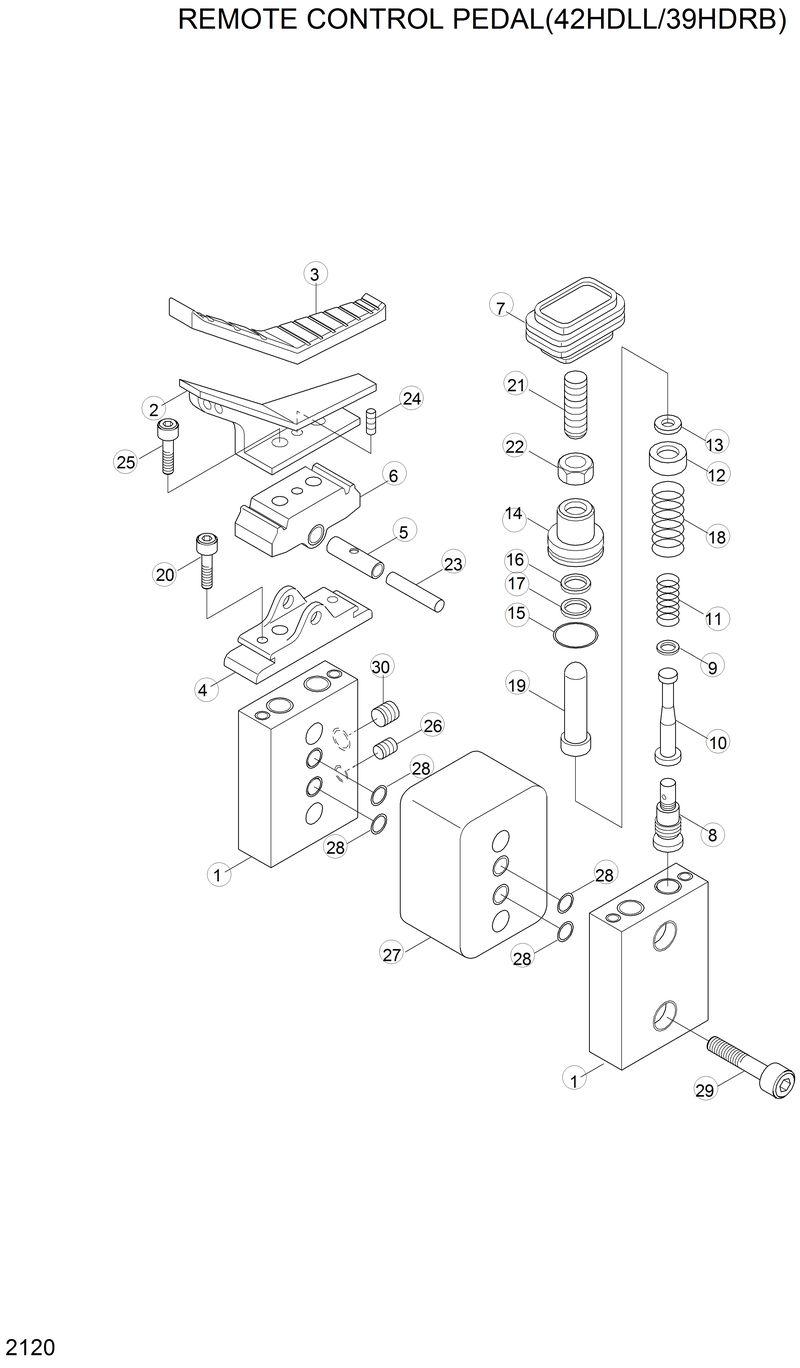 Схема запчастей Hyundai 42HDLL - REMOTE CONTROL PEDAL(42HDLL/39HDRB) 