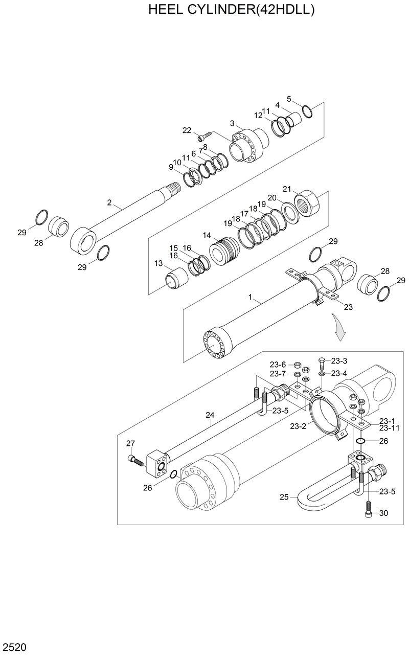 Схема запчастей Hyundai 42HDLL - HEEL CYLINDER(42HDLL) 