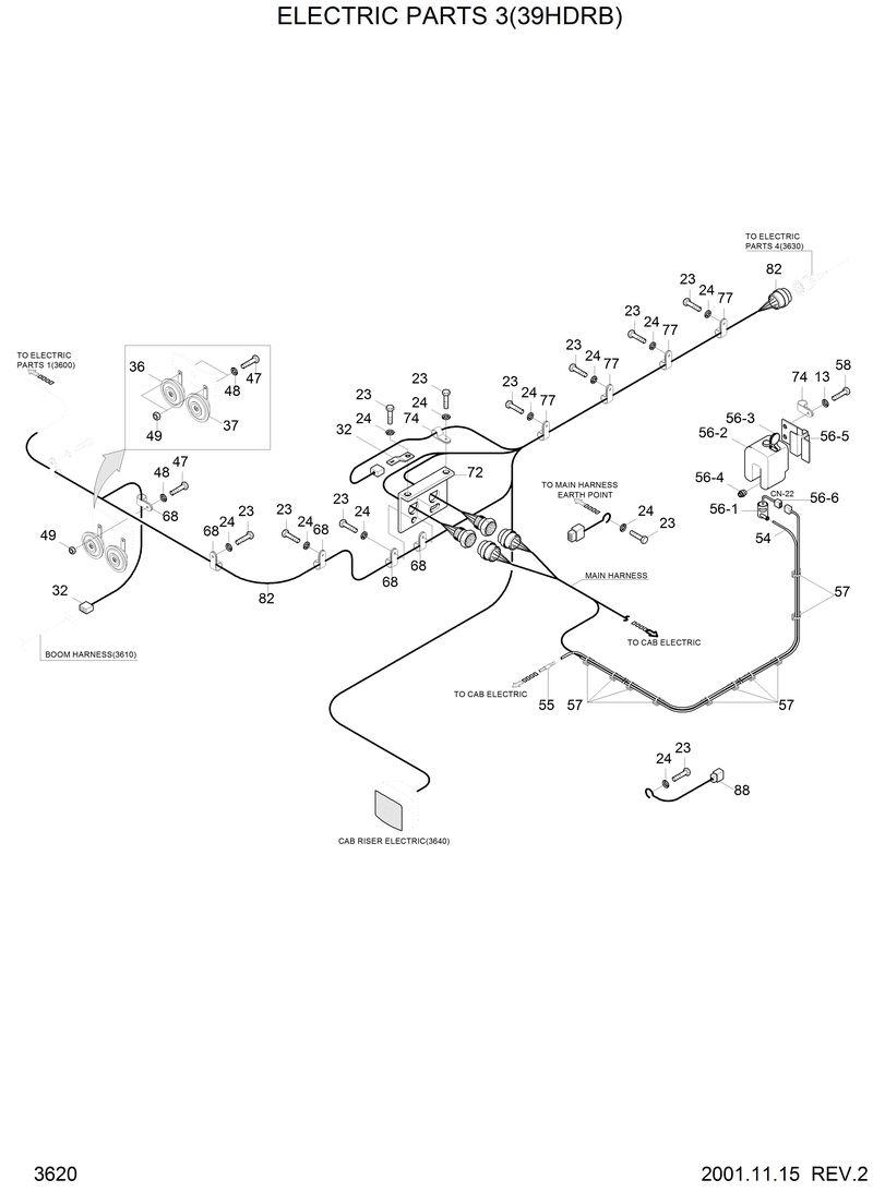 Схема запчастей Hyundai 42HDLL - ELECTRIC PARTS 3(39HDRB) 