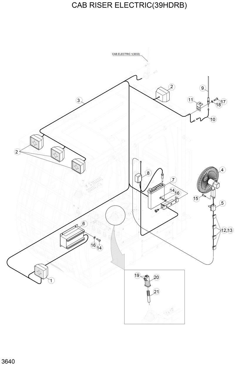 Схема запчастей Hyundai 42HDLL - CAB RISER ELECTRIC(39HDRB) 