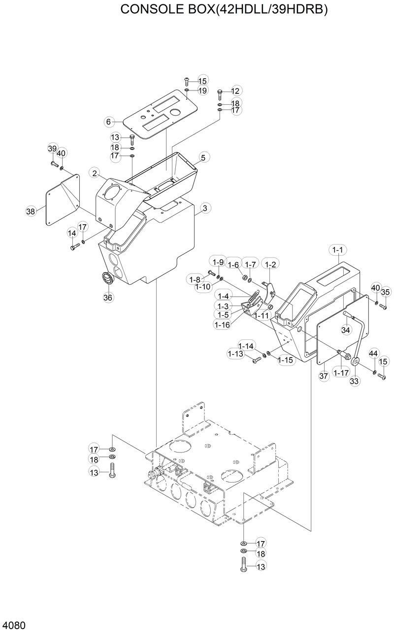 Схема запчастей Hyundai 42HDLL - CONSOLE BOX(42HDLL/39HDRB) 