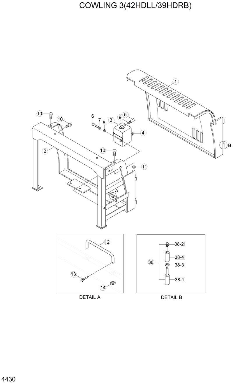 Схема запчастей Hyundai 42HDLL - COWLING 3(42HDLL/39HDRB) 