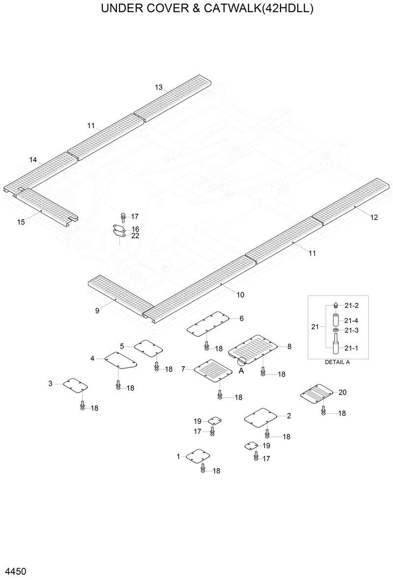 Схема запчастей Hyundai 42HDLL - UNDER COVER &amp; CATWALK(42HDLL) 