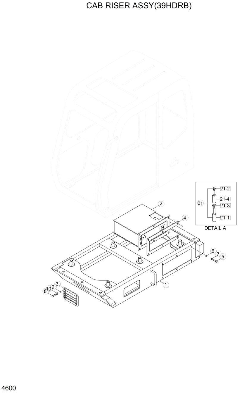 Схема запчастей Hyundai 42HDLL - CAB RISER ASSY(39HDRB) 