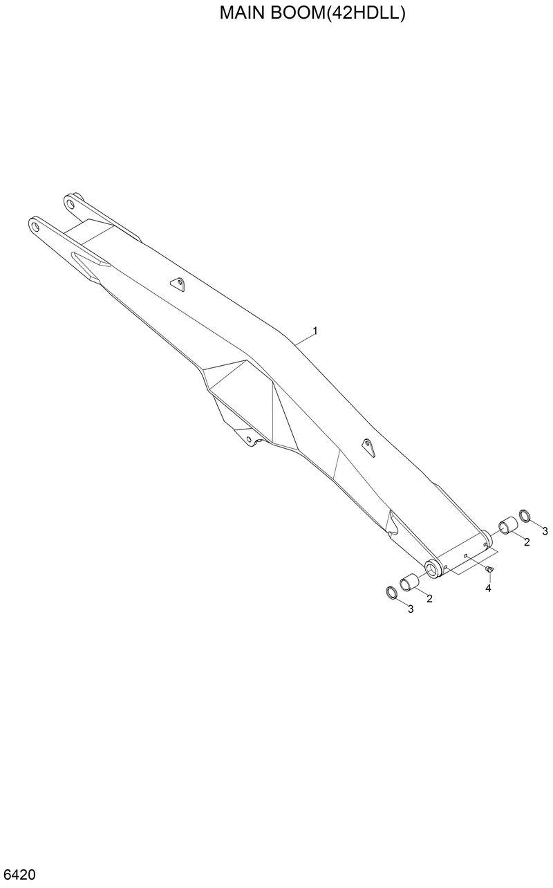 Схема запчастей Hyundai 42HDLL - MAIN BOOM(6.63M, 42HDLL) 