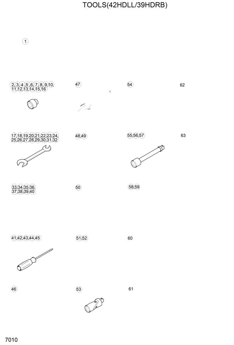 Схема запчастей Hyundai 42HDLL - TOOLS(42HDLL/39HDRB) 