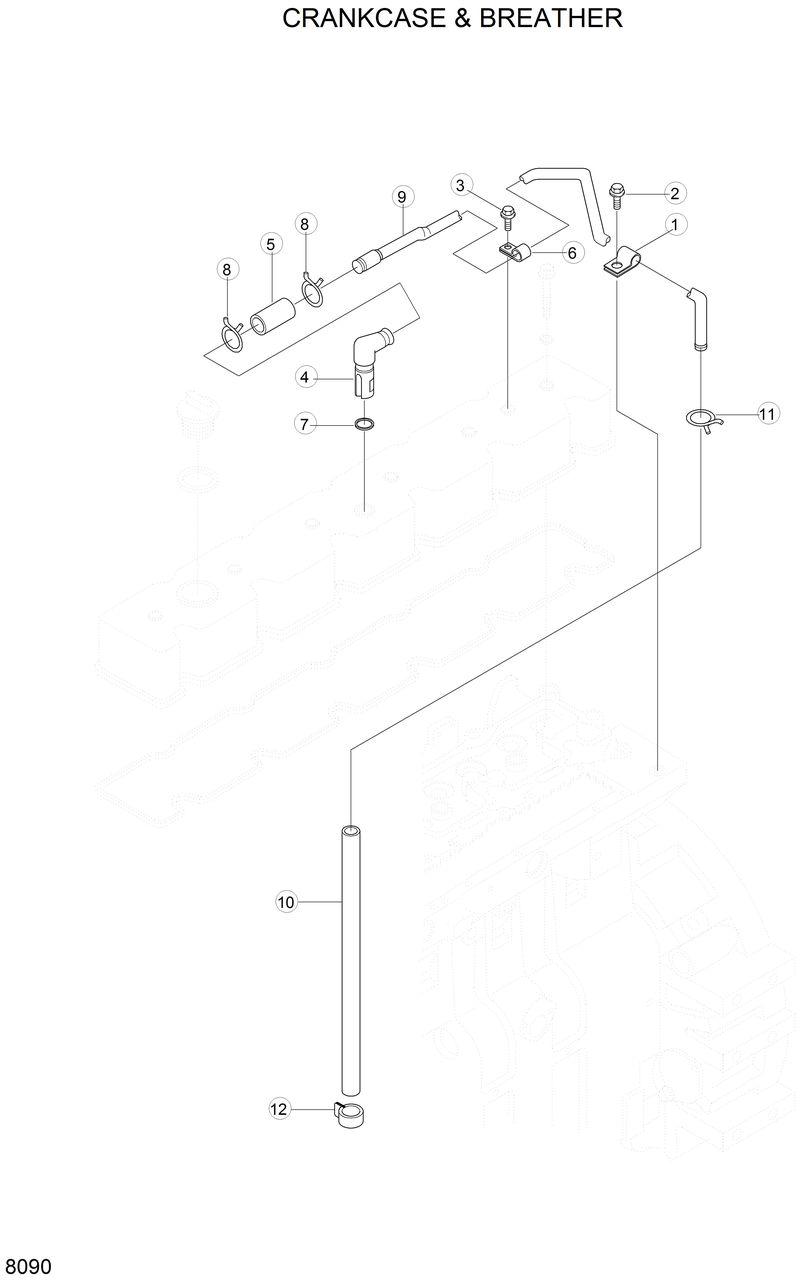 Схема запчастей Hyundai 42HDLL - CRANKCASE &amp; BREATHER 