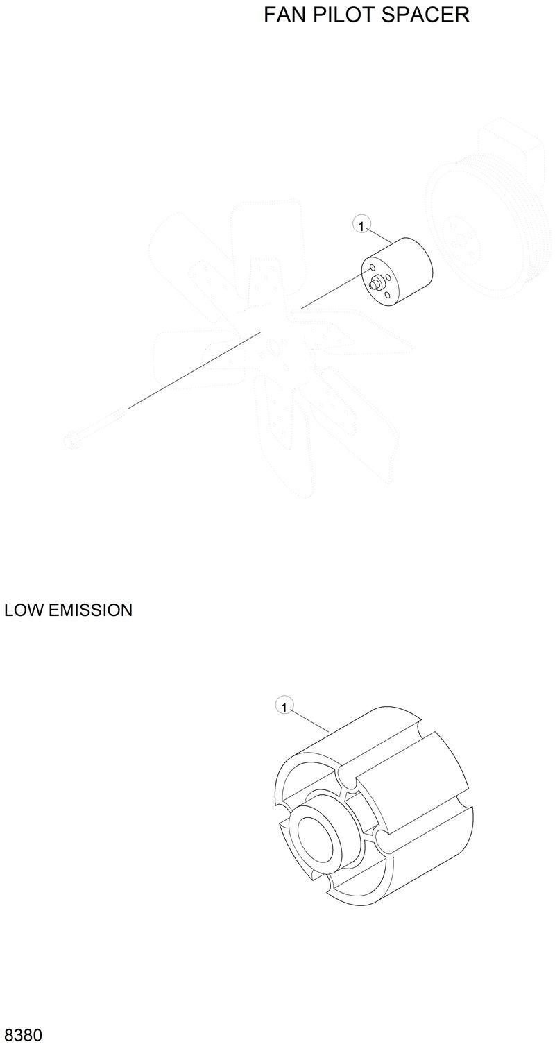 Схема запчастей Hyundai 42HDLL - FAN PILOT SPACER 