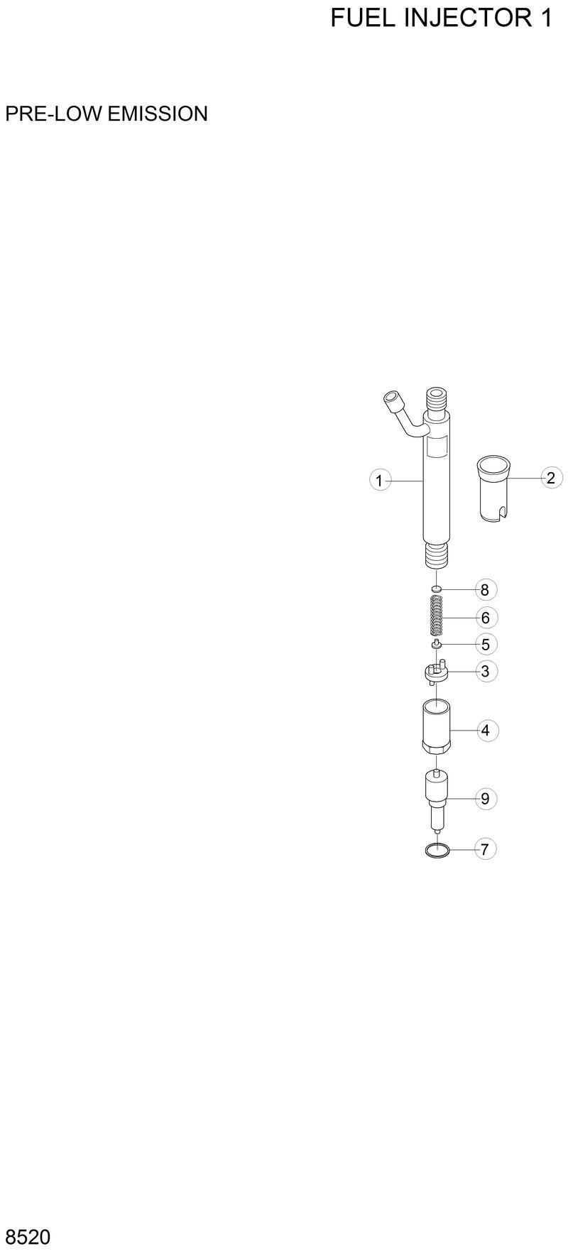 Схема запчастей Hyundai 42HDLL - FUEL INJECTOR 1 