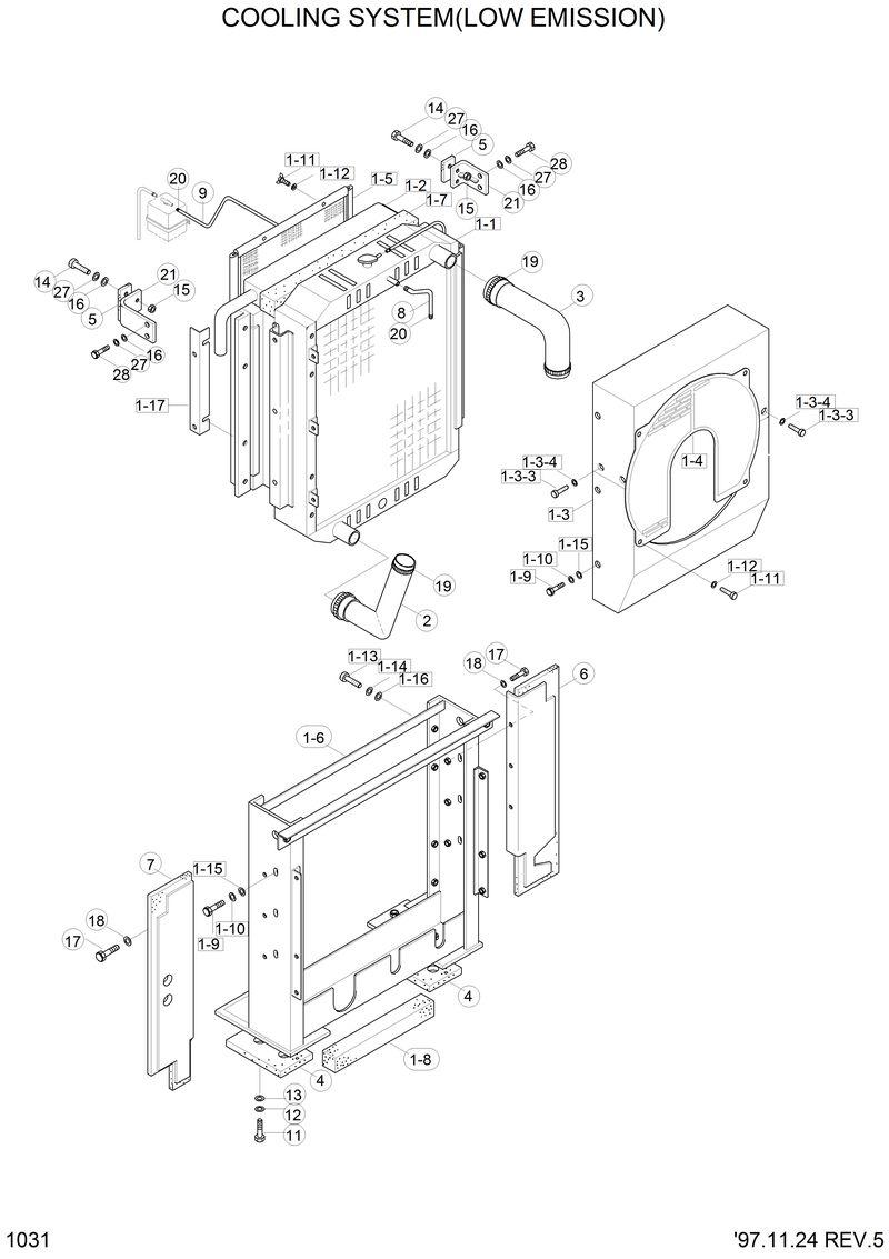 Схема запчастей Hyundai R210LC3LL - COOLING SYSTEM(LOW EMISSION) 