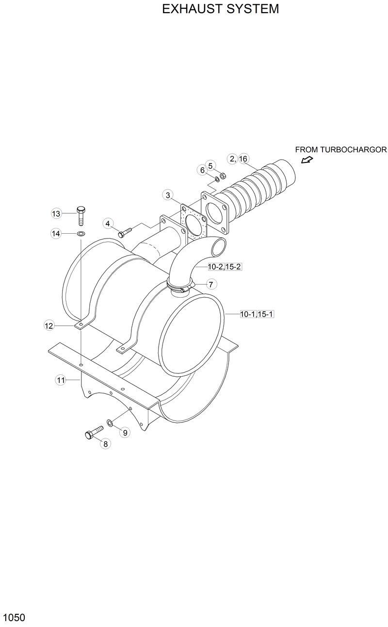 Схема запчастей Hyundai R210LC3LL - EXHAUST SYSTEM 