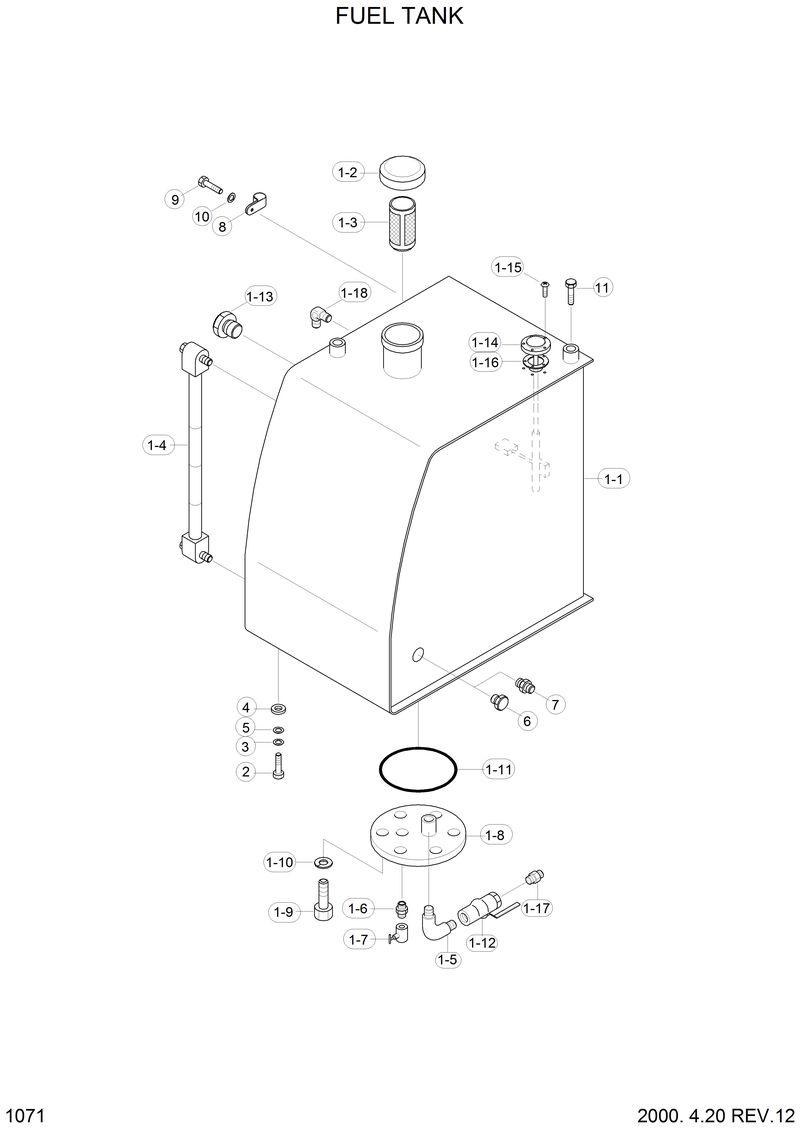 Схема запчастей Hyundai R210LC3LL - FUEL TANK 