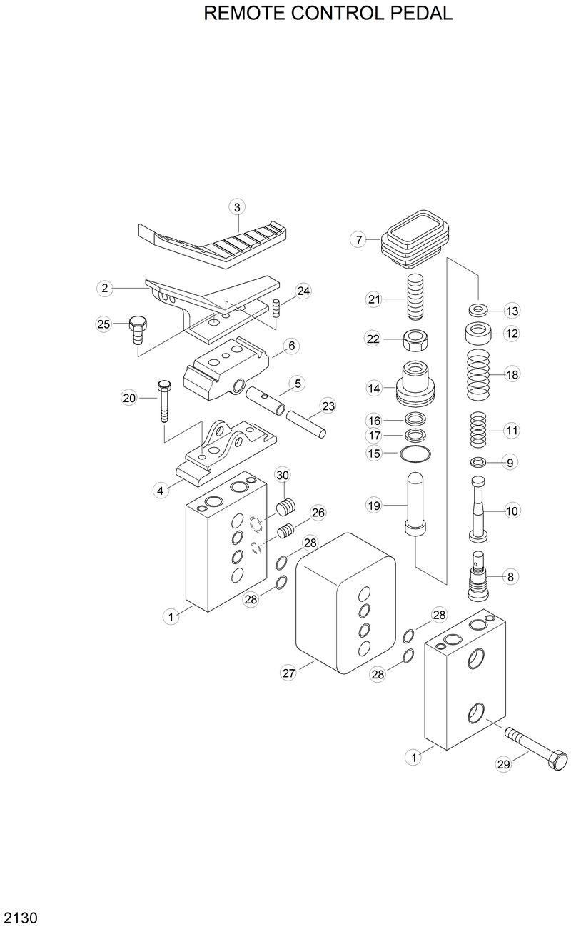 Схема запчастей Hyundai R210LC3LL - REMOTE CONTROL PEDAL 