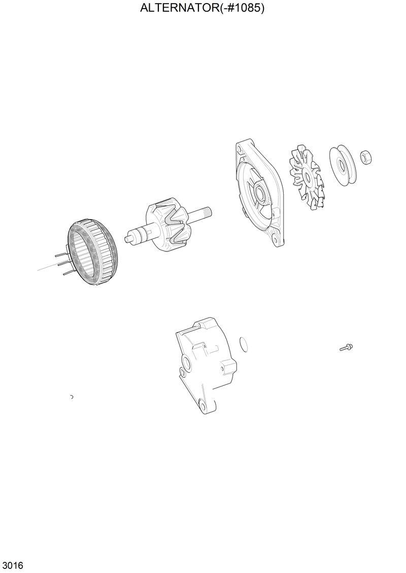 Схема запчастей Hyundai R210LC3LL - ALTERNATOR(-#1088) 