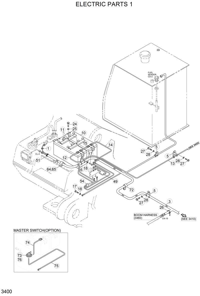 Схема запчастей Hyundai R210LC3LL - ELECTRIC PARTS 1 