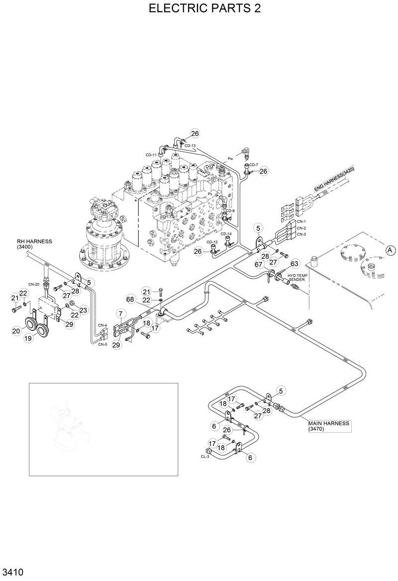 Схема запчастей Hyundai R210LC3LL - ELECTRIC PARTS 2 