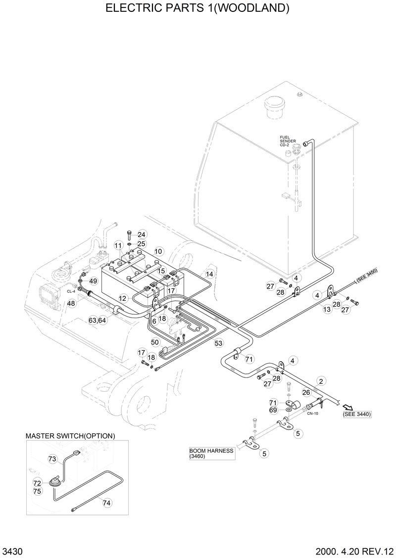 Схема запчастей Hyundai R210LC3LL - ELECTRIC PARTS 1(WOODLAND) 