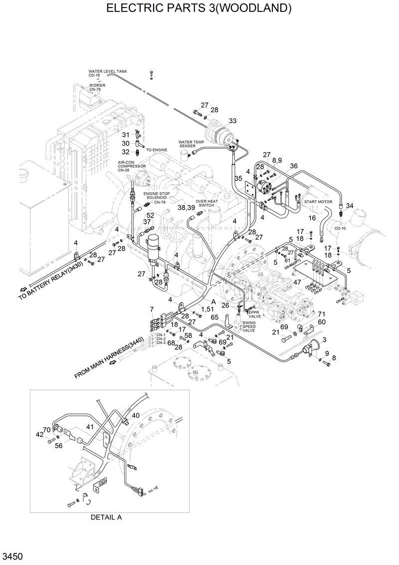 Схема запчастей Hyundai R210LC3LL - ELECTRIC PARTS 3(WOODLAND) 