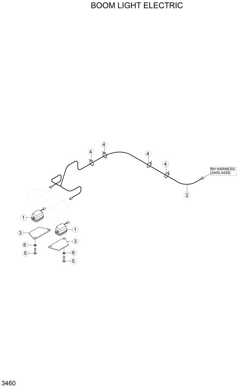 Схема запчастей Hyundai R210LC3LL - BOOM LIGHT ELECTRIC 