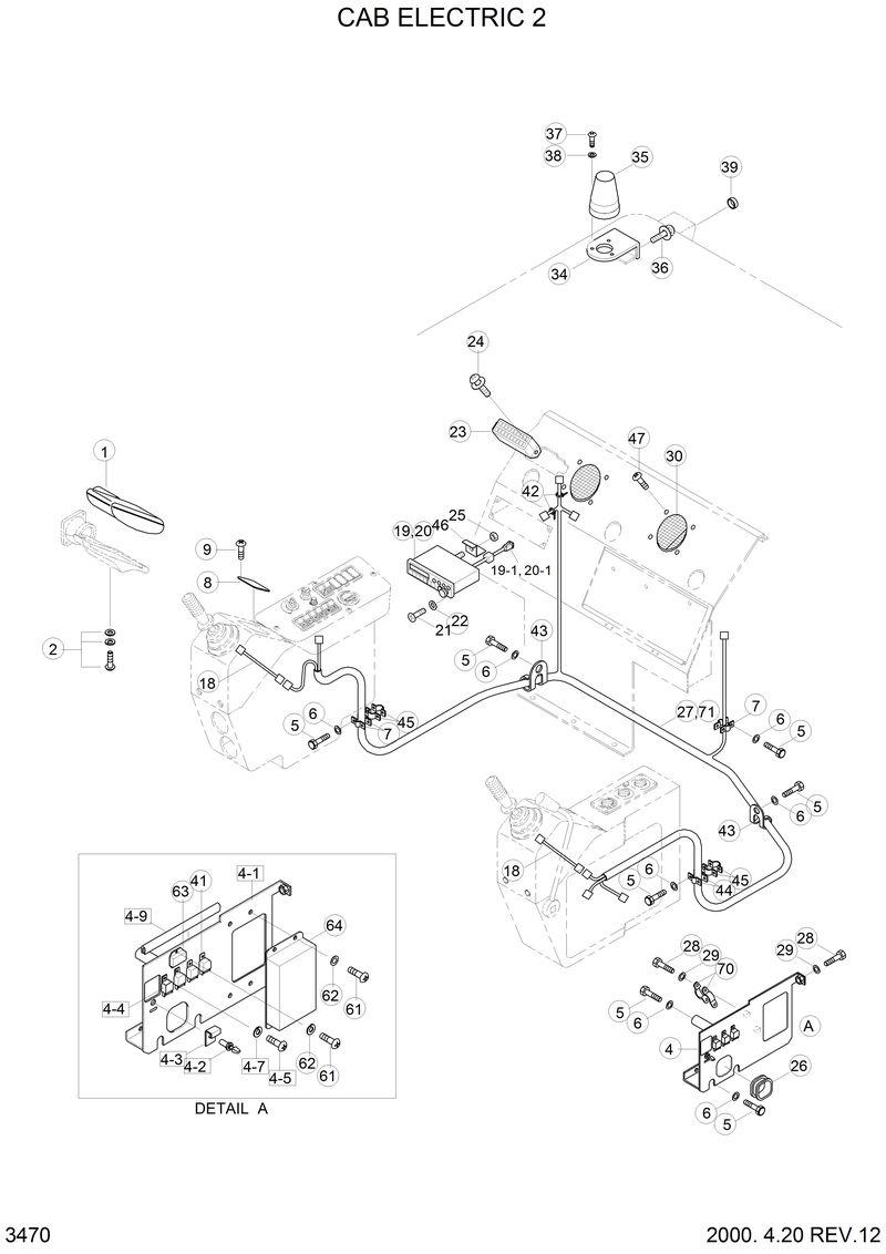 Схема запчастей Hyundai R210LC3LL - CAB ELECTRIC 2 